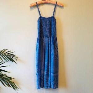 Girls Ocean  Blue Tie Dye Sun Dress